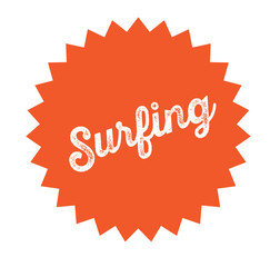 surfing stamp on white