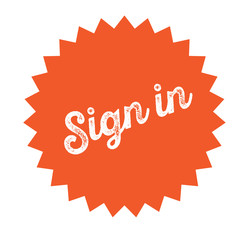 sign in stamp on white