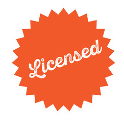 licensed stamp on white