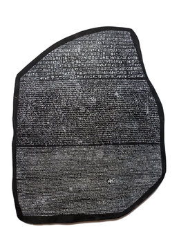 Rosetta stone, key to deciphering Egyptian hieroglyphs