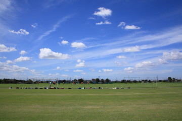 秋空の下、サッカー練習試合