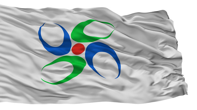 Uda City Flag, Country Japan, Nara Prefecture, Isolated On White Background