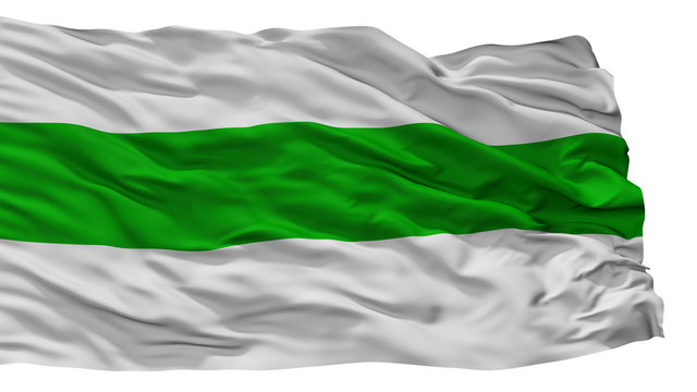 Codru City Flag, Country Moldova, Isolated On White Background