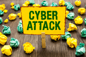 Conceptual hand writing showing Cyber Attack. Business photo text An attempt by hackers to Damage...
