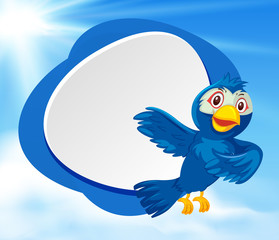A blank blue bird banner