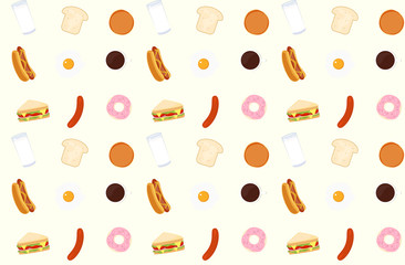 Breakfast pattern background