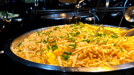 Rice with potato sticks