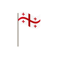 Fototapeta na wymiar Georgia flag on the flagpole. Official colors and proportion correctly. Waving of Georgia flag on flagpole, vector illustration isolate