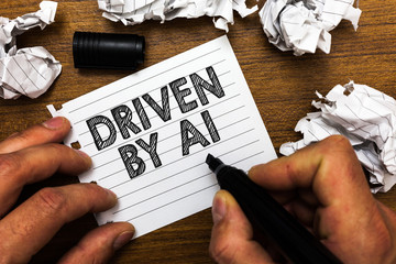 Text sign showing Driven By A1. Conceptual photo Move or controlled by a top quality driver in the...