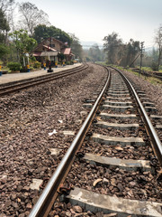 Fototapeta na wymiar Railway Tracks In Natural Setting
