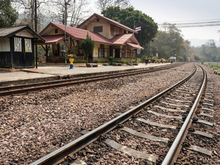 Fototapeta na wymiar Railway Tracks In Natural Setting