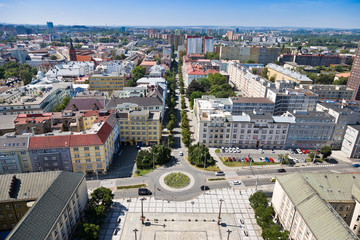 view from town hall tower, Ostrava city, North Moravia, Czech republic