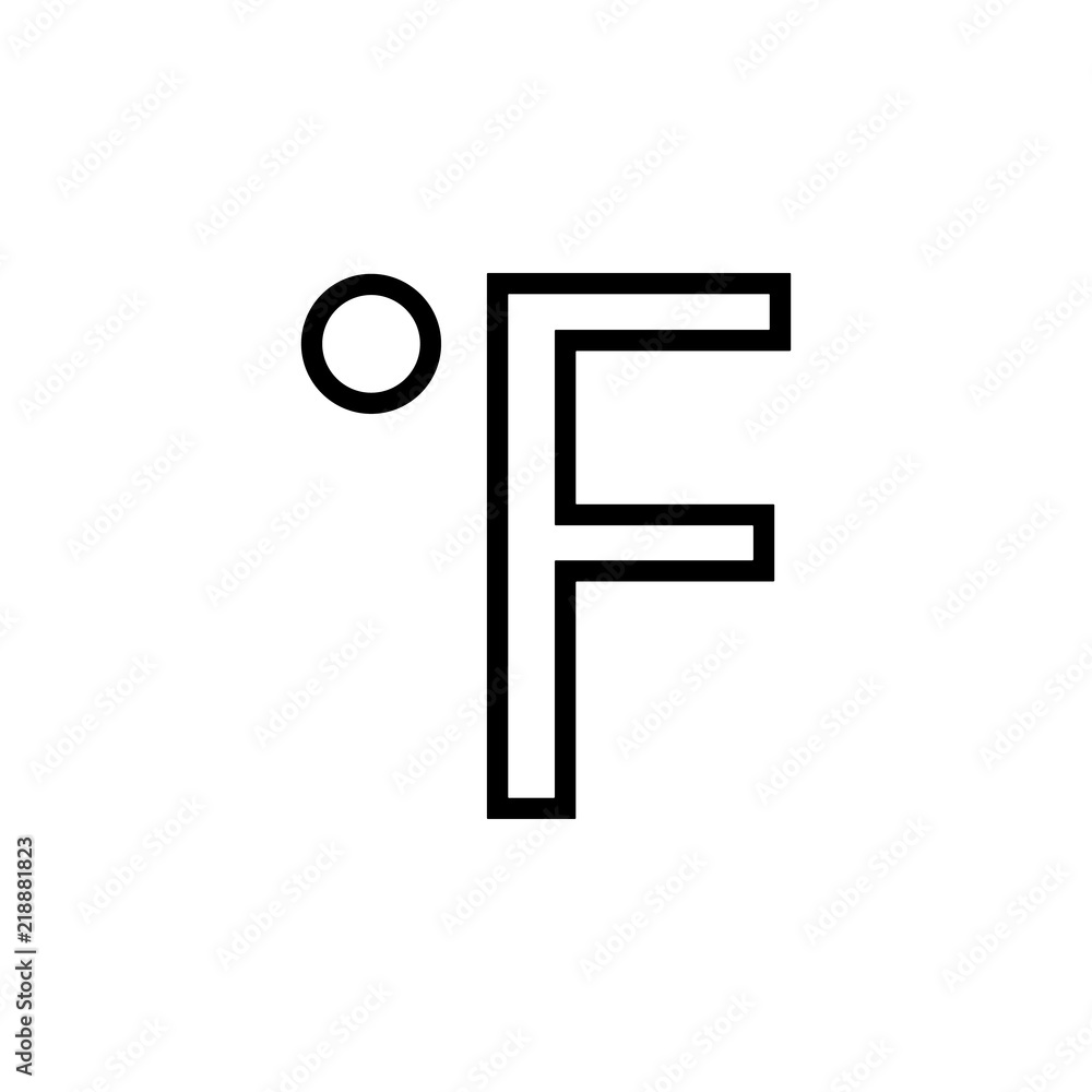 Poster fahrenheit sign icon. element of weather sign for mobile concept and web apps icon. thin line icon f