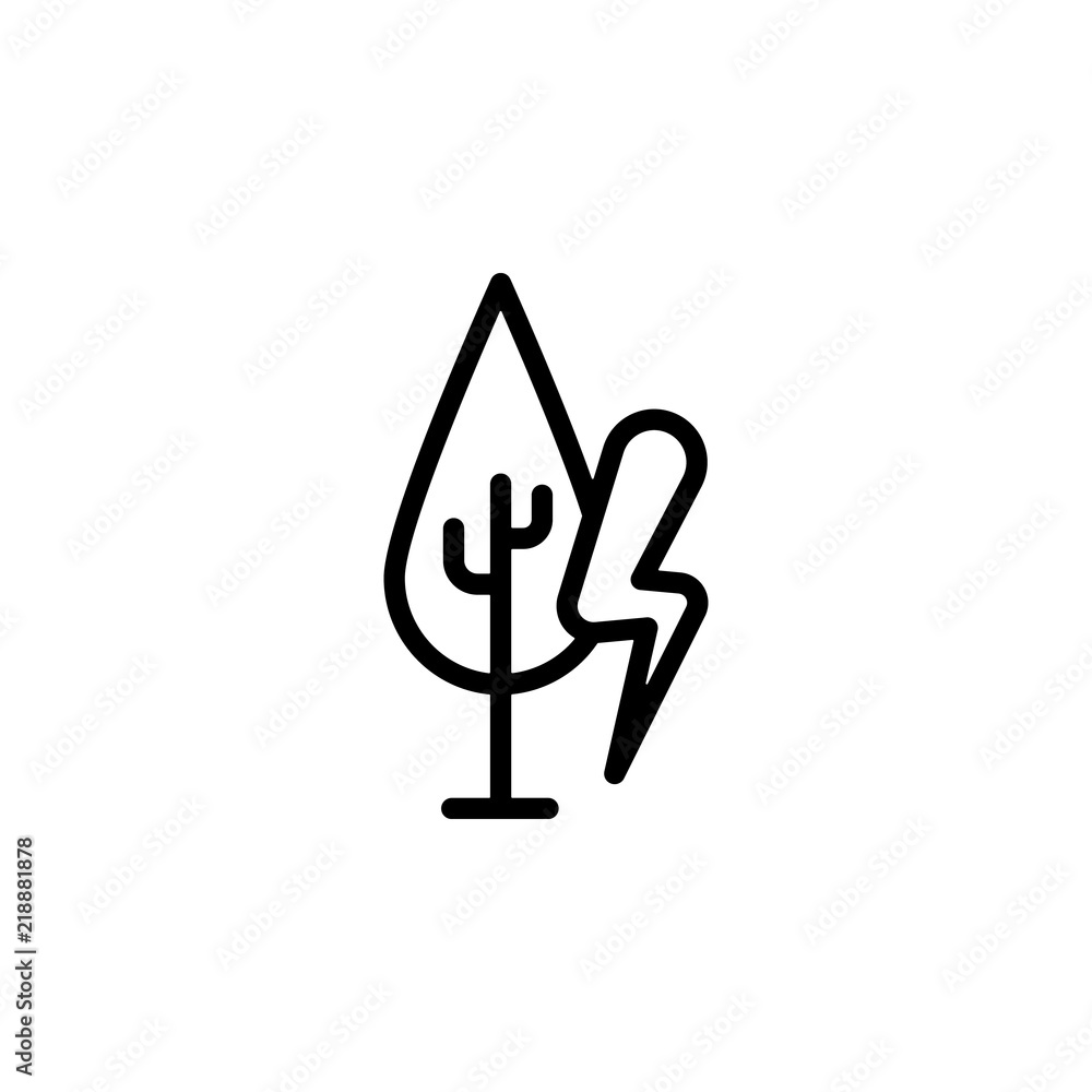 Poster forest, lightening sign icon. element of weather sign for mobile concept and web apps icon. thin lin