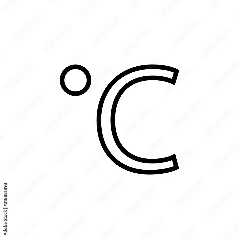 Poster celsius sign icon. element of weather sign for mobile concept and web apps icon. thin line icon for 