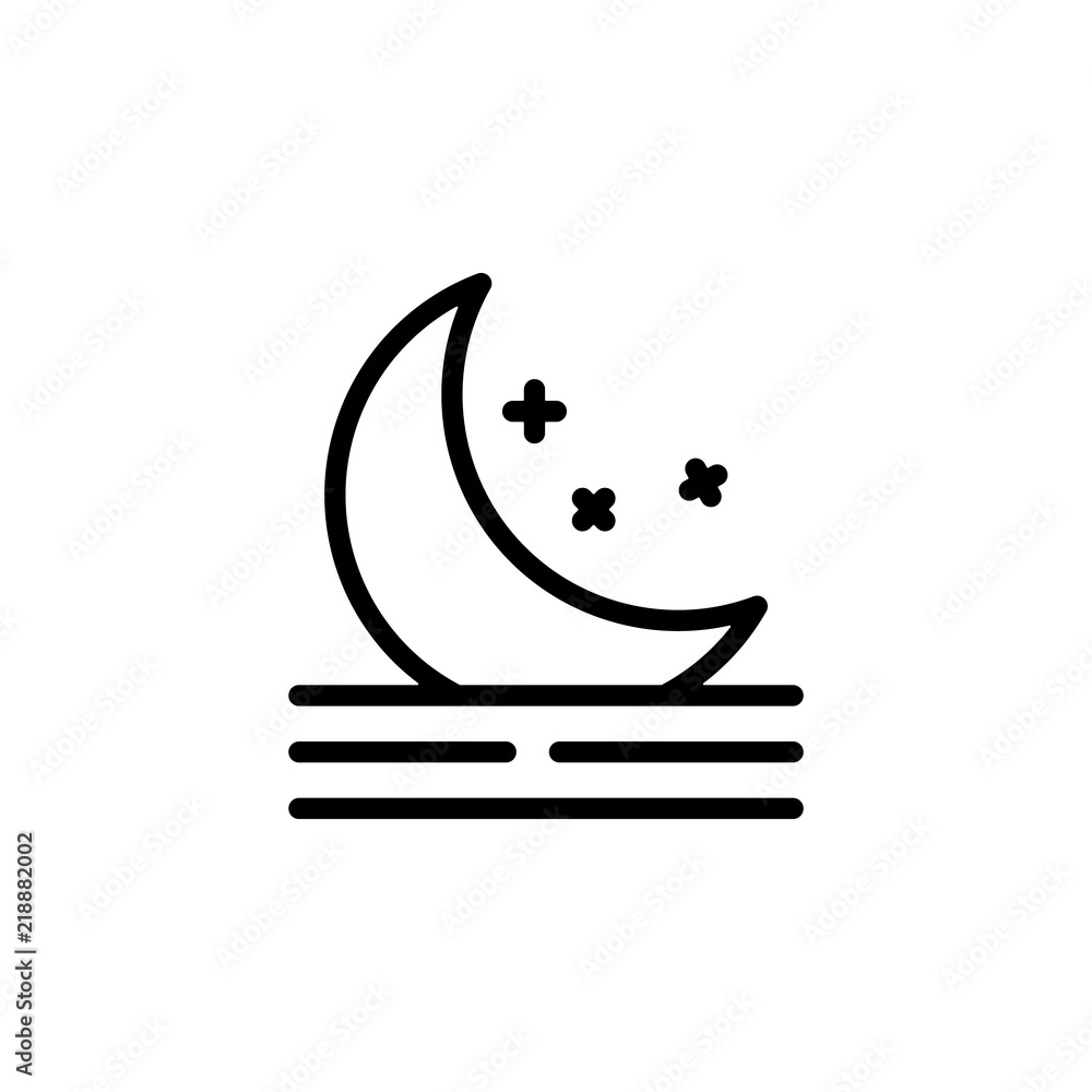 Poster moon night sign icon. element of weather sign for mobile concept and web apps icon. thin line icon f