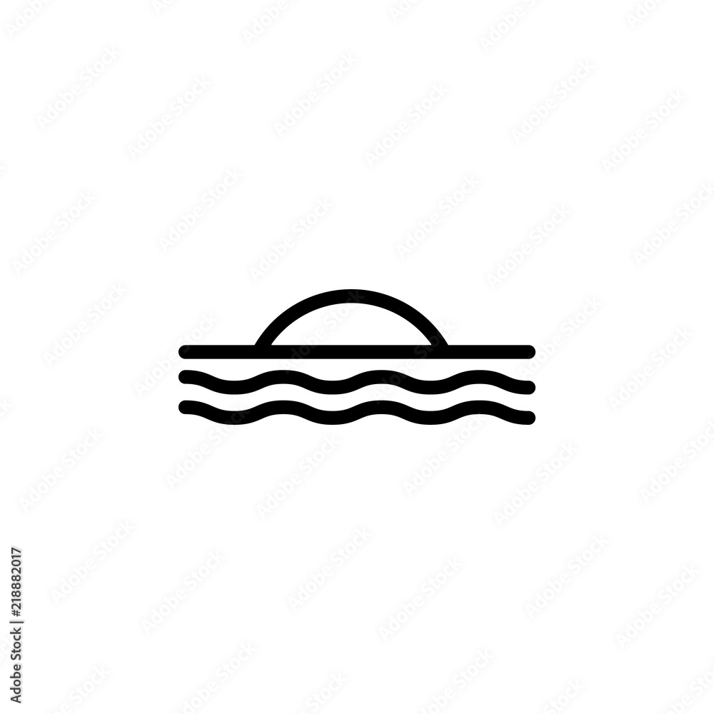 Poster sunset sign icon. element of weather sign for mobile concept and web apps icon. thin line icon for w