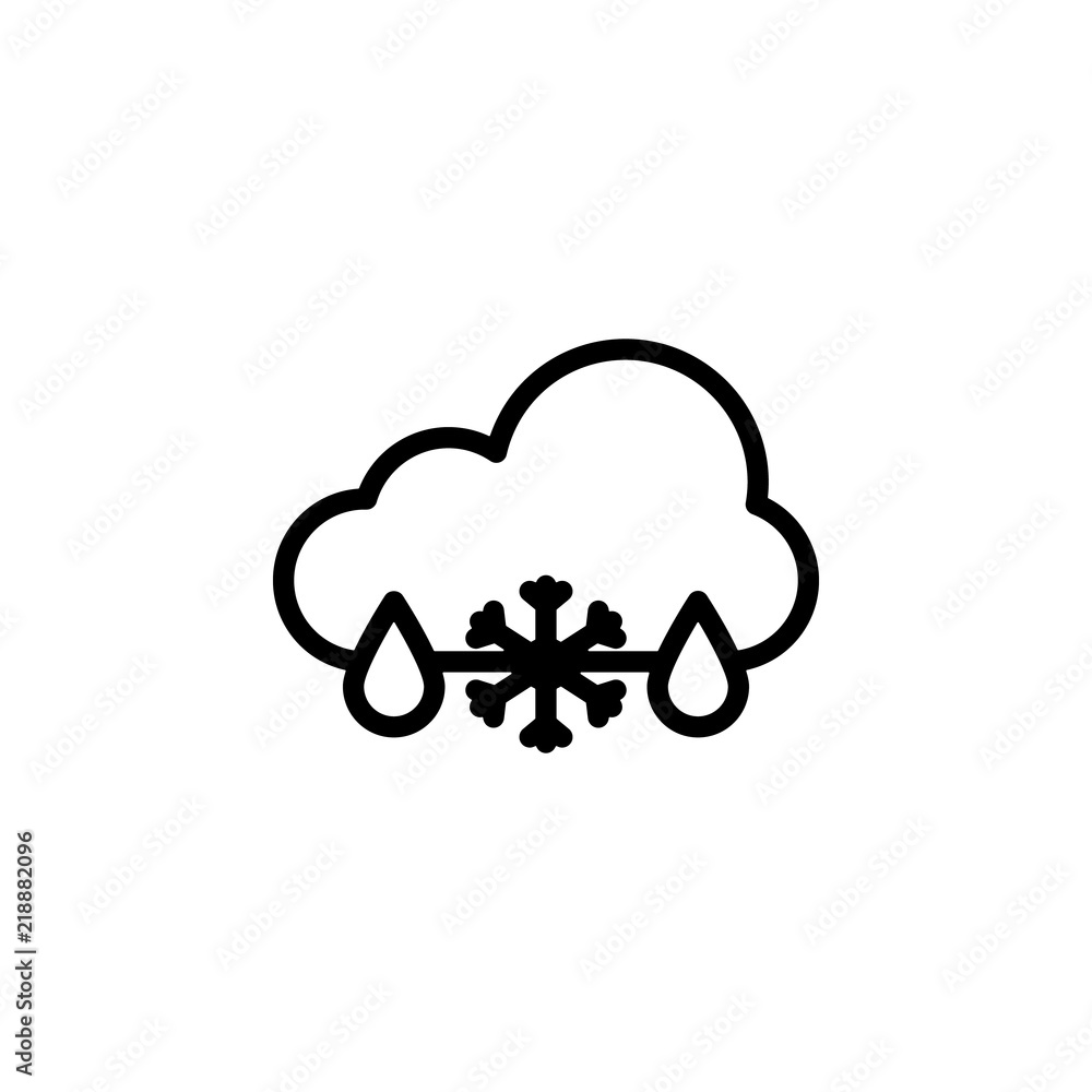 Poster wet snow sign icon. element of weather sign for mobile concept and web apps icon. thin line icon for
