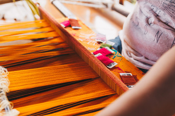 Traditional handicraft sarong in bali indonesia