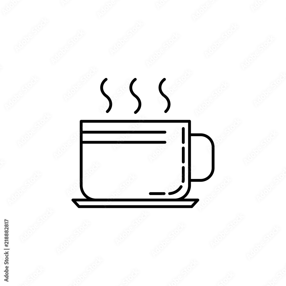 Aufkleber cup of coffee dusk icon. element of drinks and beverages icon for mobile concept and web apps. thin 
