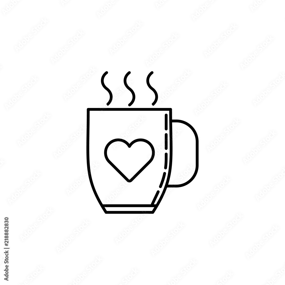 Poster cup of coffee with love dusk icon. element of drinks and beverages icon for mobile concept and web a