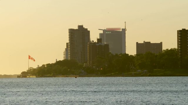 Windsor Ontario Riverfront Sunrise 