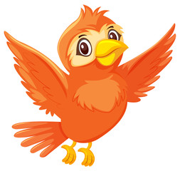 A happy bird on white background