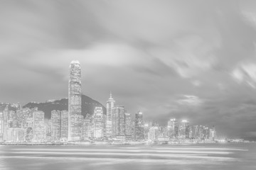 hong kong harbour view with B&W color