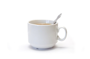 white Cup with tea and spoon 