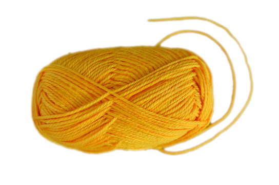 Knitting yarn isolated on white background