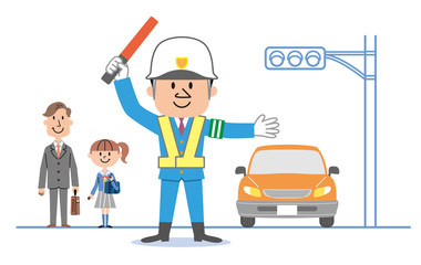 男性警備員　誘導業務