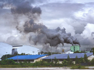 Dirty air pollution from factories cause to lung cancer, asthma, respiratory tract disease....