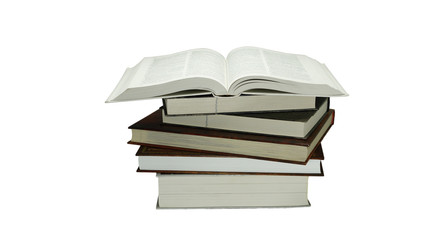 стопка книг на белом фоне