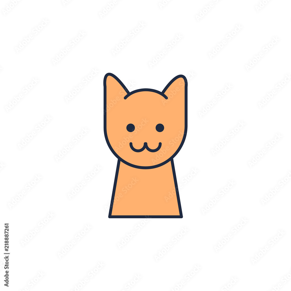Poster cat colored icon. element of family icon for mobile concept and web apps. colored cat icon can be us