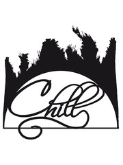 abend insel sonne palmen chill entspannt entspannen ruhe aufregen ruhig angehen chillen ausruhen faul sein stress arbeit urlaub ferien frei clipart text logo