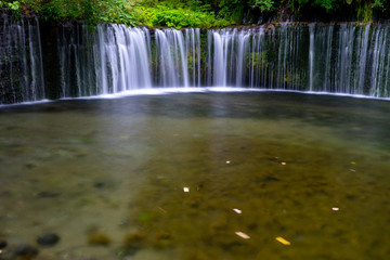 観光地長野県軽井沢の白糸の滝