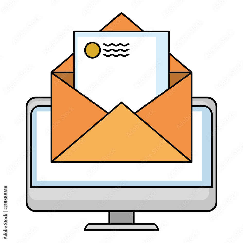 Poster computer with envelope mail