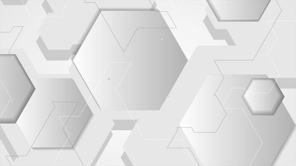Grey abstract tech geometric background