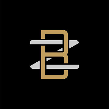 recommend clip art: Initial letter Z and B, ZB, BZ, overlapping interlock logo, monogram line art style, silver gold on black background