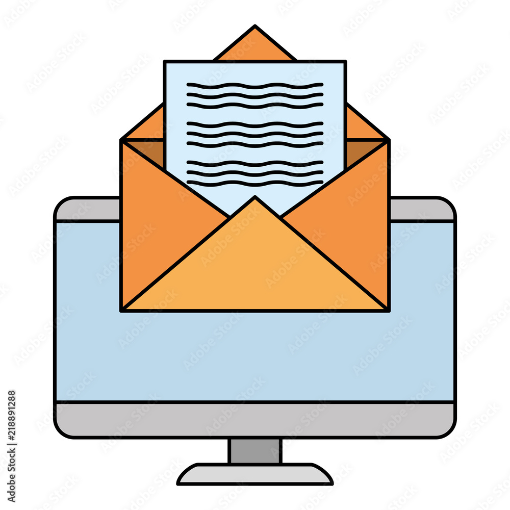 Poster computer with envelope mail