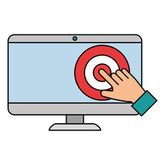 display computer with target and hand indexing