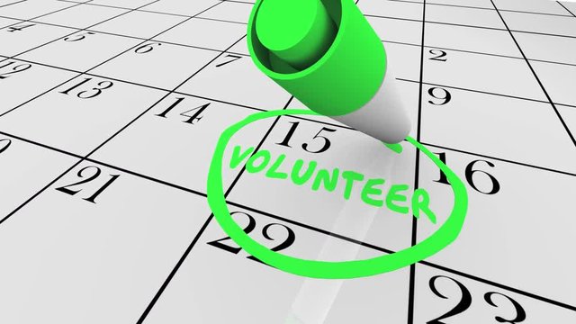 Volunteer Help Support Charity Fund Raiser Calendar Day 3d Animation.