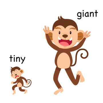 Opposite tiny and giant vector illustration