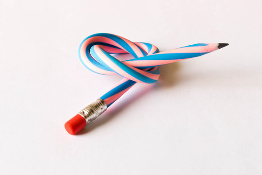 Flexible pencil . Isolated on white background