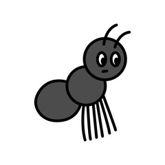 無表情で下を見るアリ