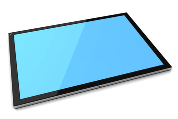 Tablet pc, computer screen isolated on white.
