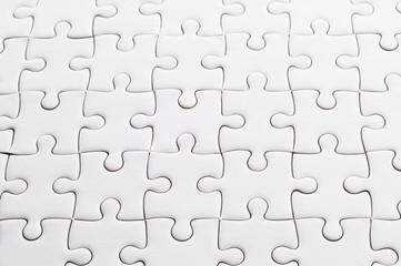 close up white jigsaw puzzle