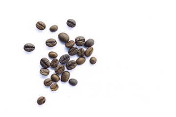 coffee seeds isolated on white background