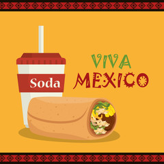 burrito mexican traditional icons