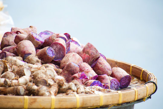 Purple Sweet Potato (Ipomoea Batatas) Steam On A Pot